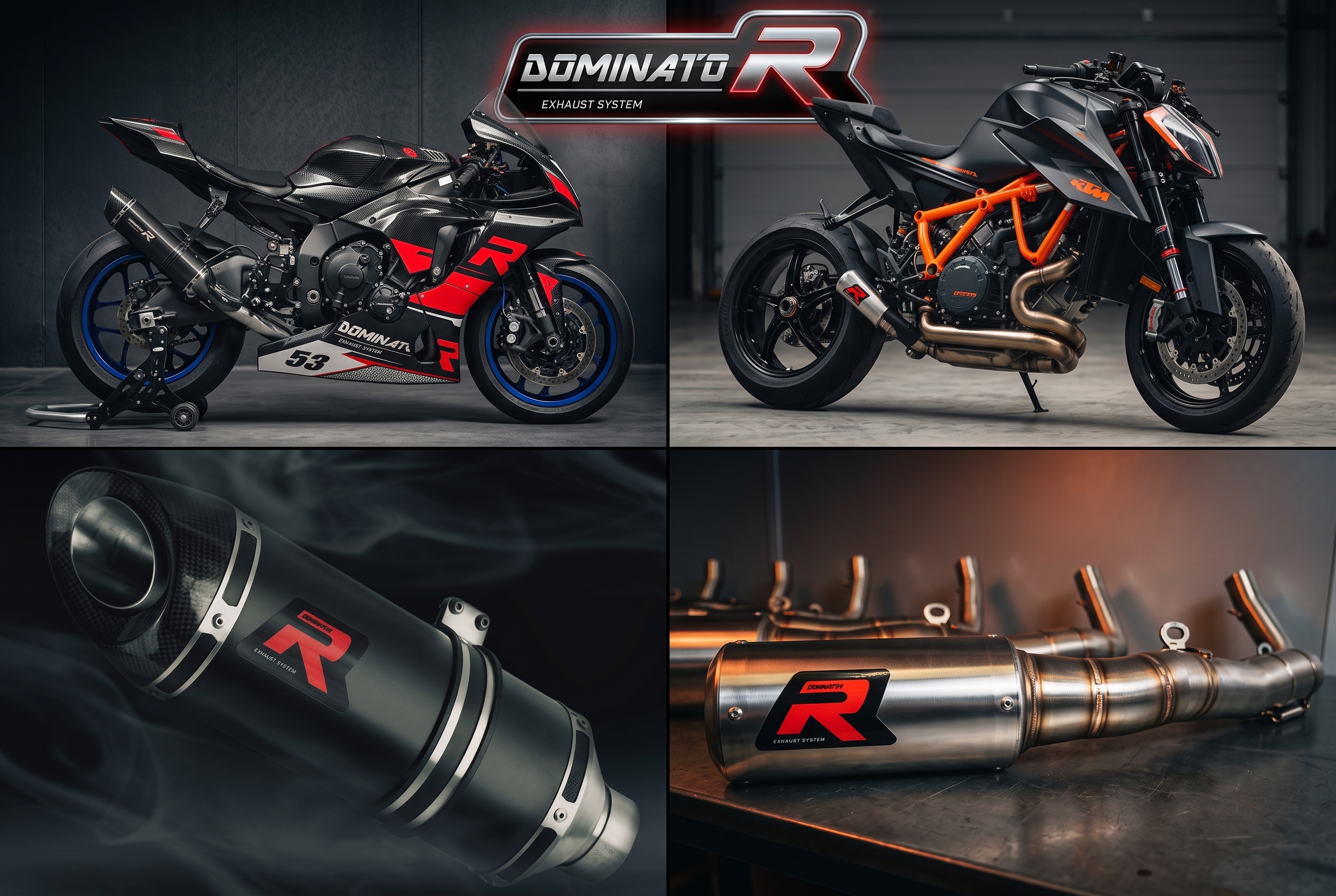 Dominator Exhaust Systems — Precision engineering and deep aggressive sound for track and street.