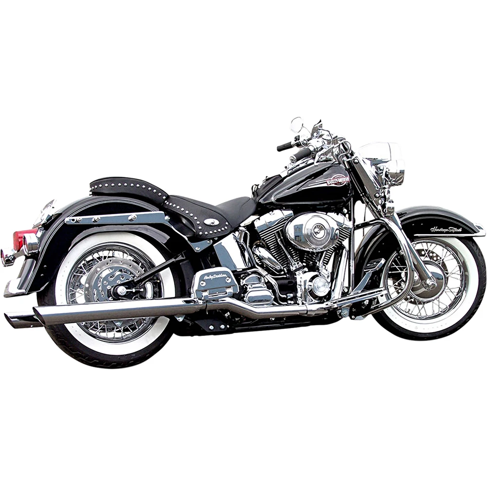 Bassani 3-Inch Slash Cut Slip-Ons - Heritage Softail — Harley-Davidson Softail (2007-2017 Twin Cam & 2018-2024 M8) (BAS-1S33EB)