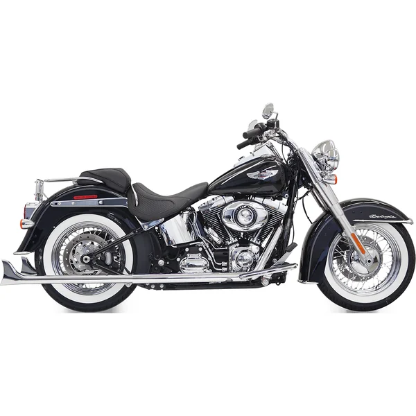 Bassani 33-Inch Fishtail True Dual Exhaust - Softail Deluxe — Harley-Davidson Softail (2000-2017 Twin Cam & 2018-2024 M8) (BAS-1S26E)