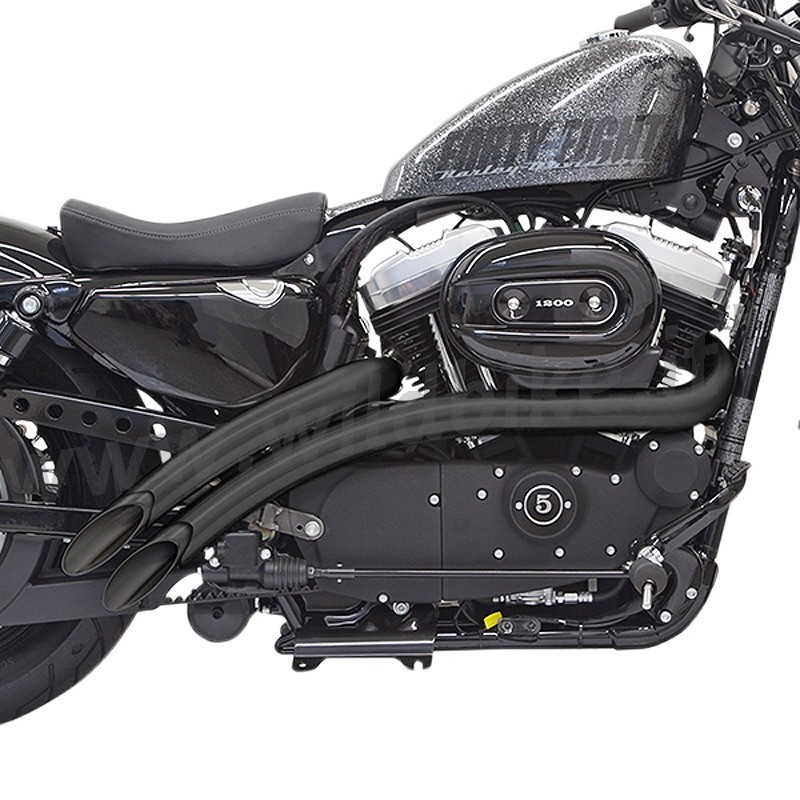 Bassani Radial Sweepers Curved Exhaust Pipes - Sportster XL — Harley-Davidson Sportster XL (2004-2022) (BAS-1X22EB)