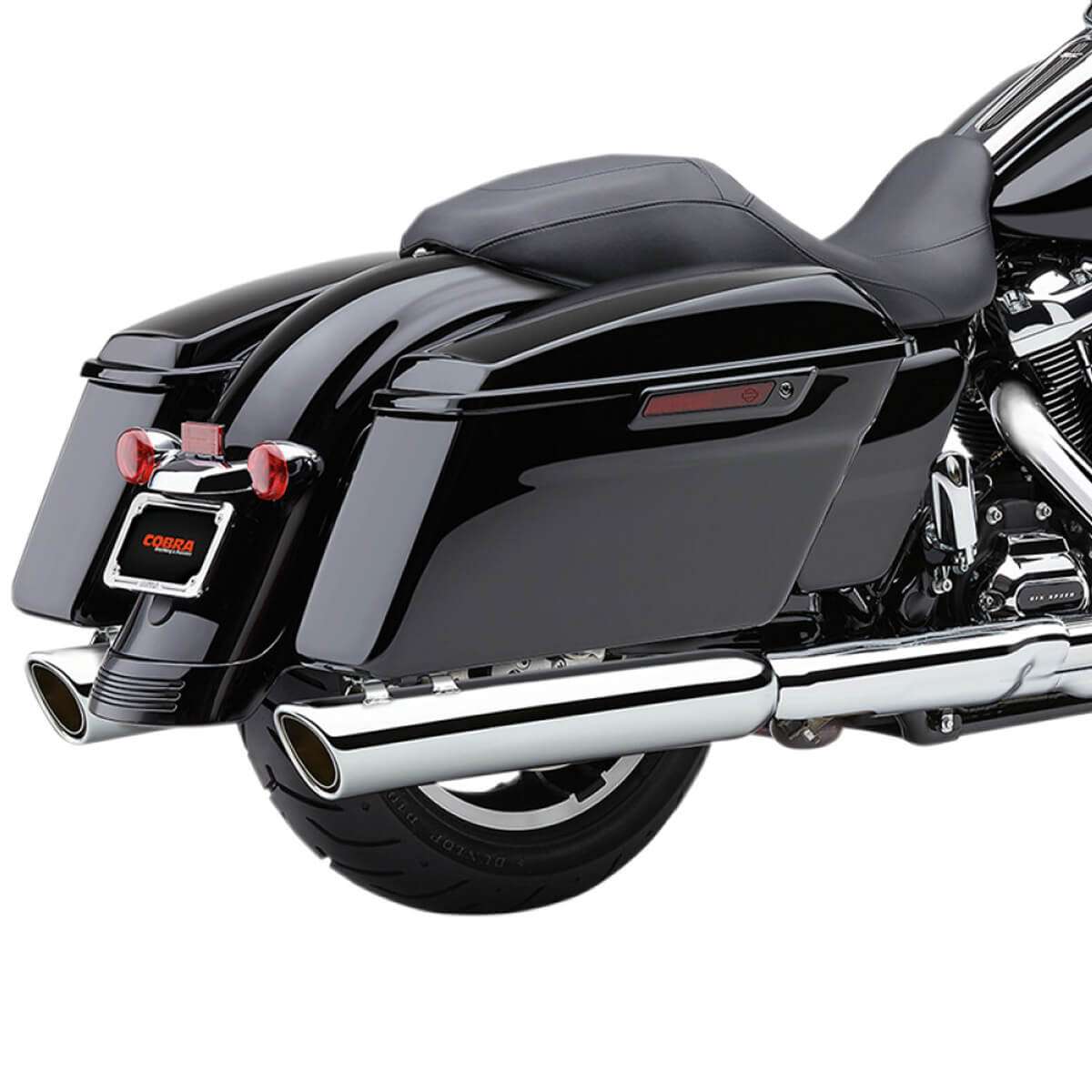 Cobra 4-Inch 909-Twins Slip-On Mufflers - M8 Touring — Harley-Davidson Touring M8 (2017-2024) (COB-6108)