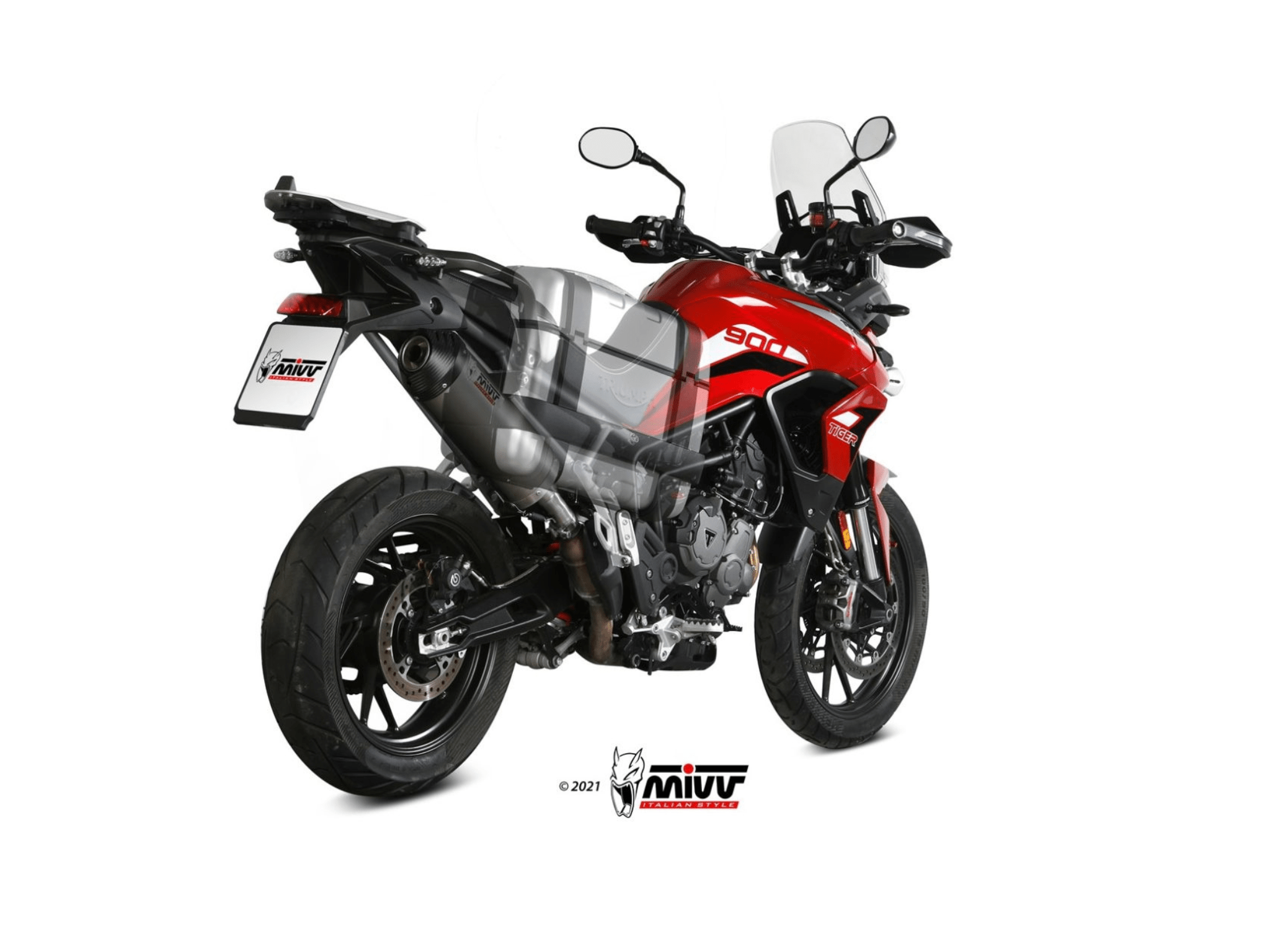 Dominator Oval Slip-On Silencer - Triumph Tiger 900 GT/Rally — Triumph Tiger 900, GT, GT Pro, Rally & Rally Pro (2020-2024) (DOM-OVL-TG900)