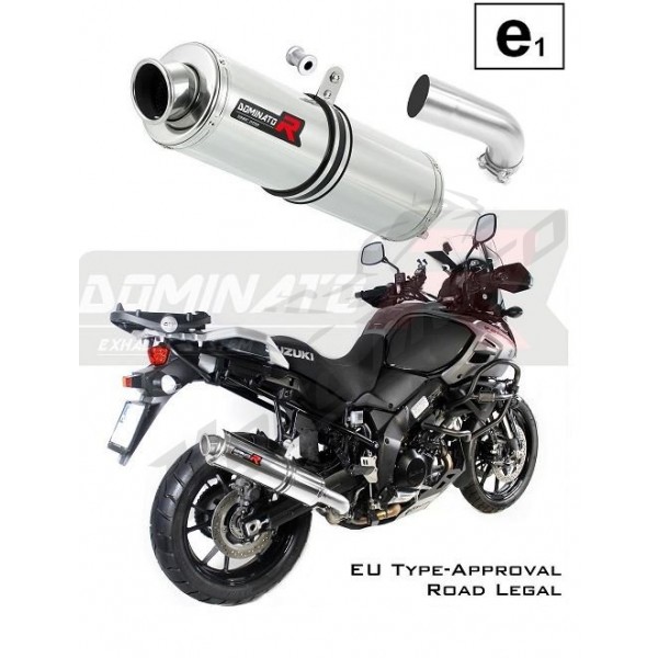 Dominator Round Stainless Slip-On - Suzuki V-Strom 650/1050 — Suzuki V-Strom 650 & V-Strom 1050 (2012-2024) (DOM-RND-DL650)