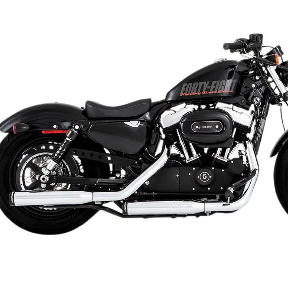 Rinehart 3" Slip-On Mufflers - Sportster XL 2014-2022 (Chrome) — Harley-Davidson Sportster XL (2014-2022) (RIN-500-0400)