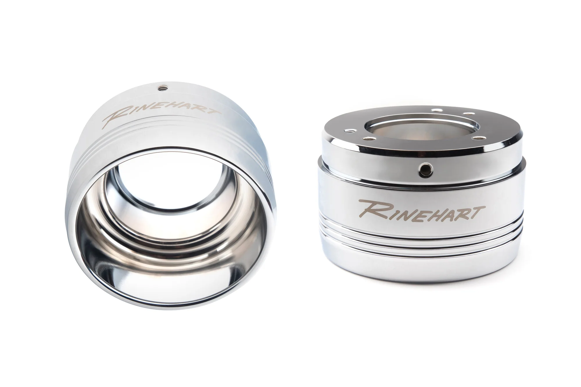 Rinehart Contrast Cut Billet End Caps - 4.5" Mufflers — All Rinehart 4.5-inch Diameter Touring Mufflers (RIN-100-0110C)