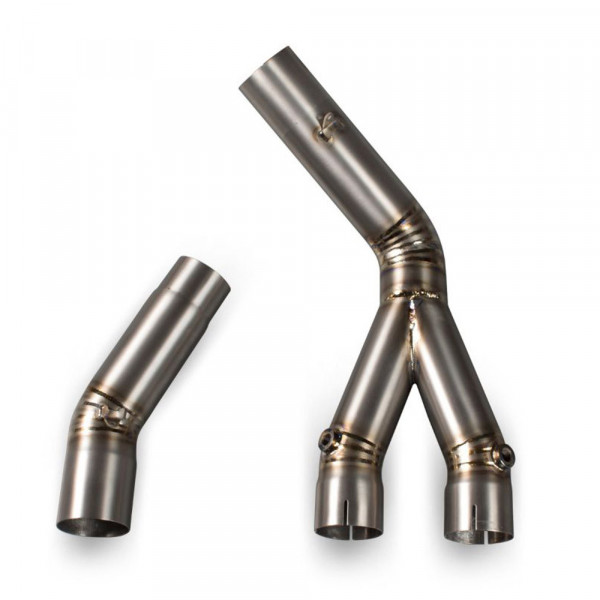 Scorpion Stainless De-Cat Link Pipe - Yamaha YZF-R1 — Yamaha YZF-R1 & R1M (2015-2024) (SCO-RYA90DECAT)