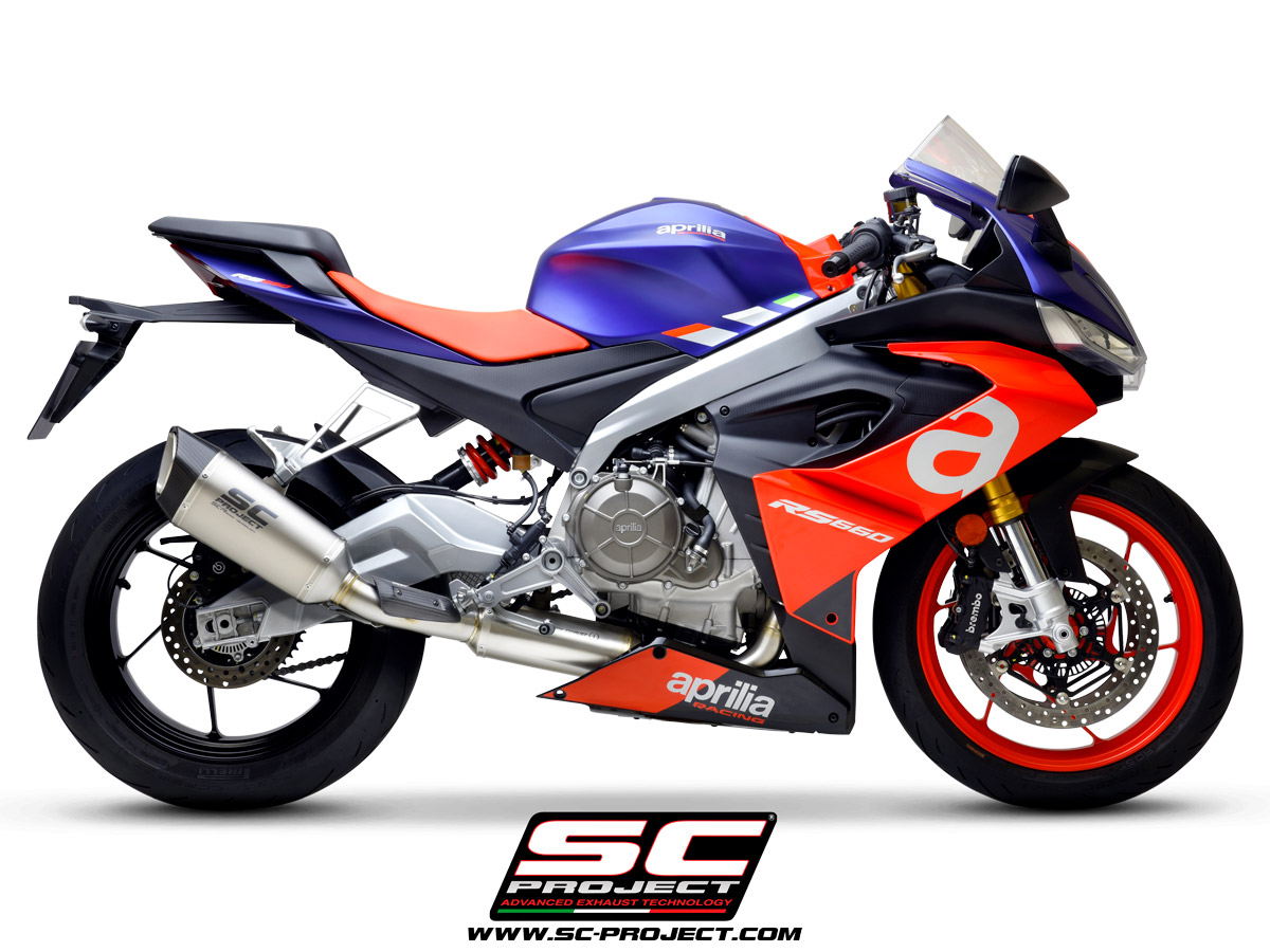 Scorpion Red Power Slip-On Exhaust - Aprilia RS660 — Aprilia RS660, RS660 Extrema & Tuono 660 (2020-2024) (SCO-RAP80BR)