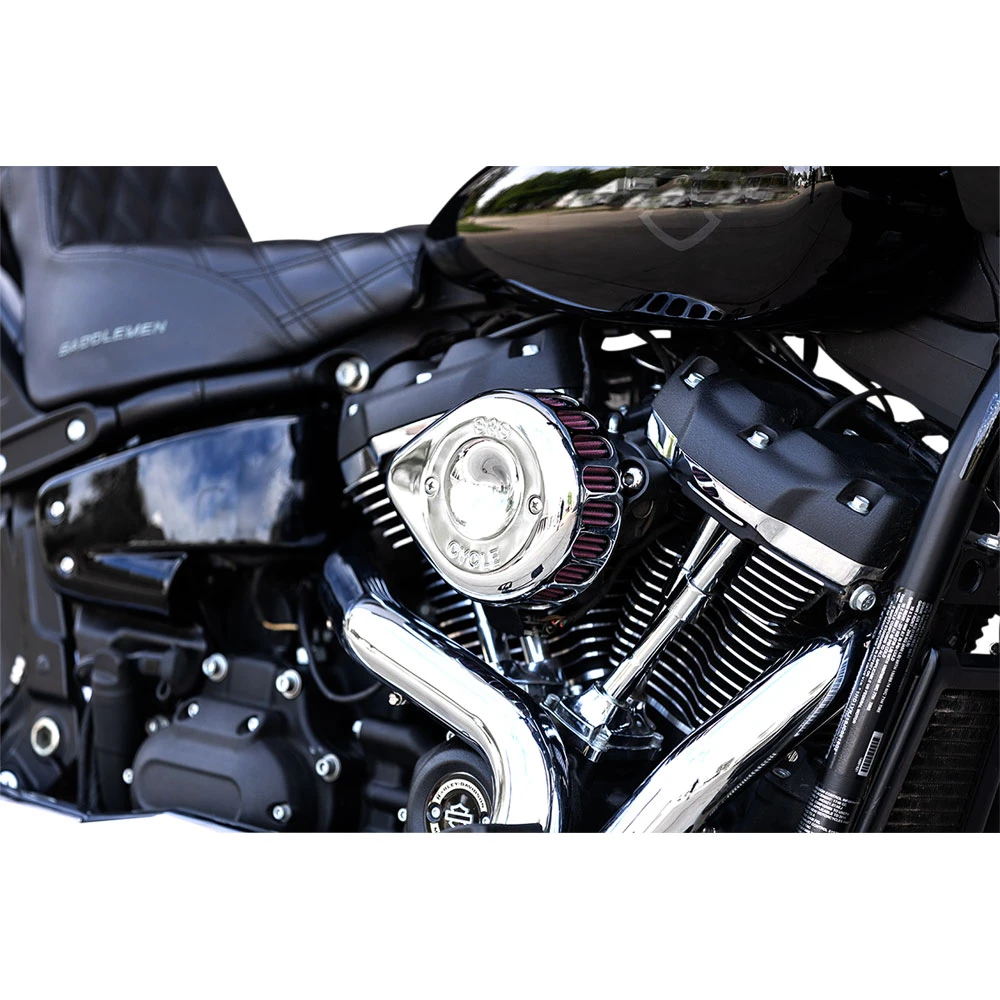 S&S Mini Teardrop Stealth Air Cleaner - Softail M8 — Harley-Davidson Milwaukee-Eight Softail (2018-2024) (SS-170-0444)