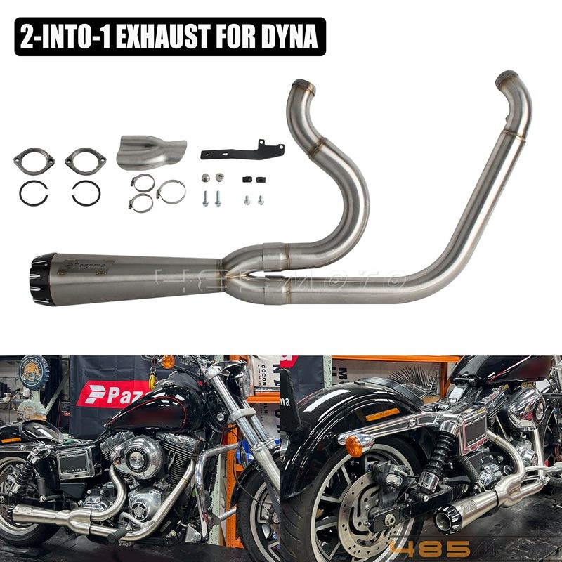 TAB 2-into-1 High Mount Exhaust System - Dyna FXD — Harley-Davidson Dyna FXD (2006-2017) (TAB-211-1250-HM)