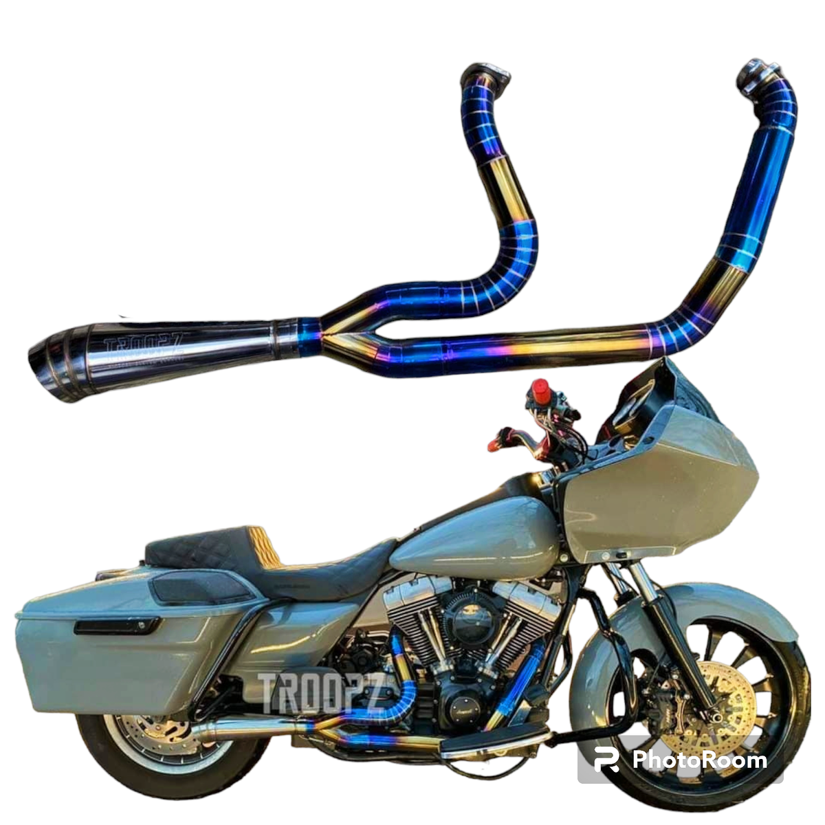 TAB 2-into-1 Turn Down Bagger Exhaust - M8 Touring Road Glide — Harley-Davidson Touring M8 (2017-2024) (TAB-211-1290-TD)